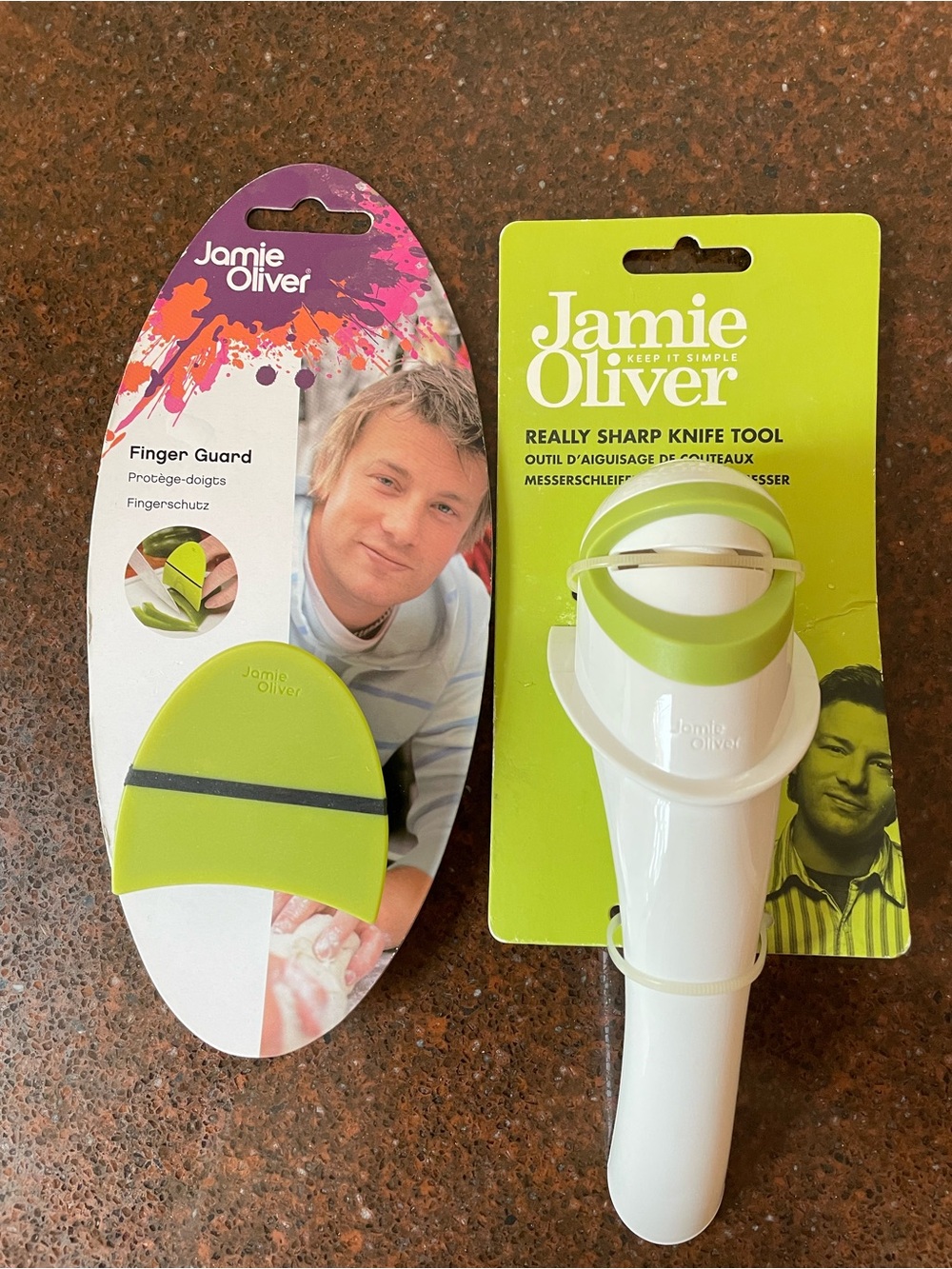 Jaimie Oliver Knife Sharpener & Finger Guard Bundle Brand New NWT